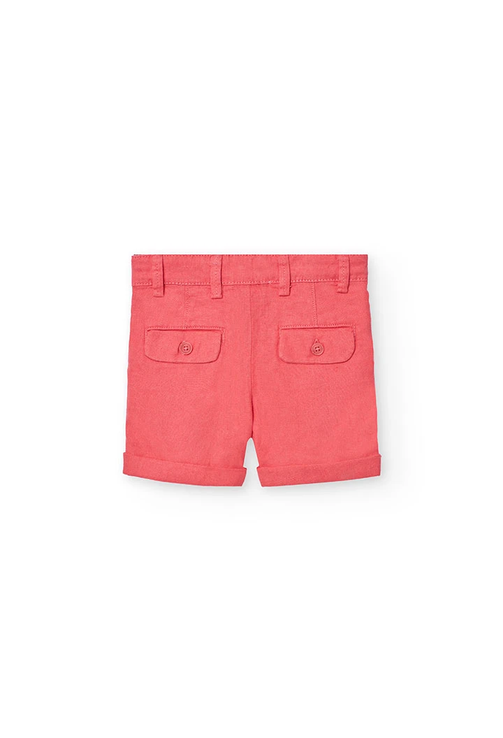 Baby boy linen shorts in red