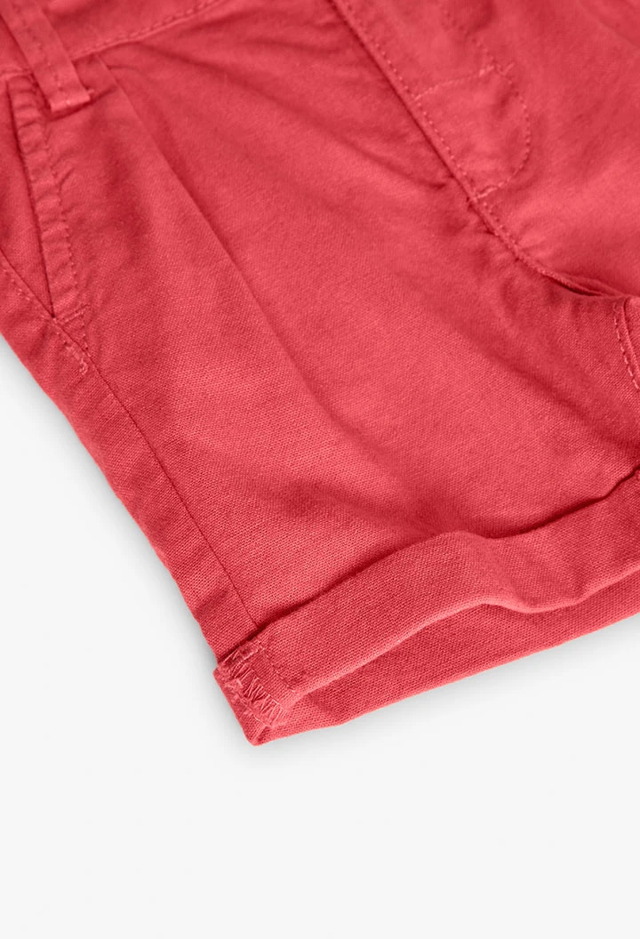 Baby boy linen shorts in red