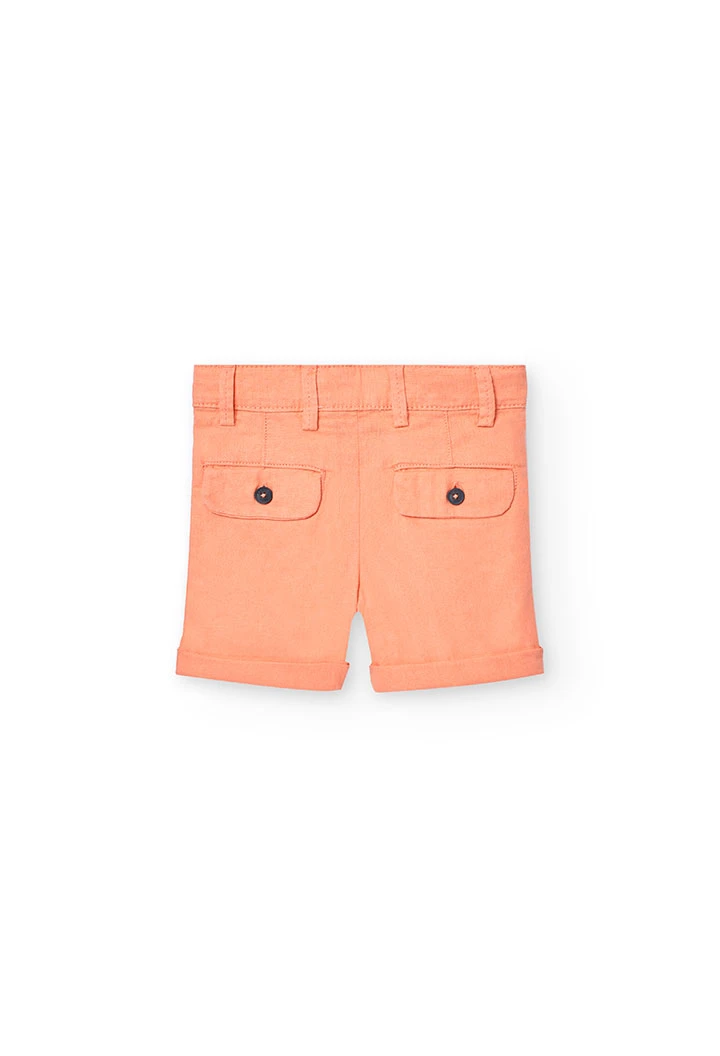 Bermuda in lino per bambino colore corallo