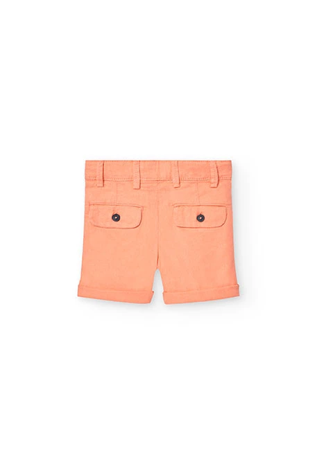 Baby boy linen shorts in coral colour
