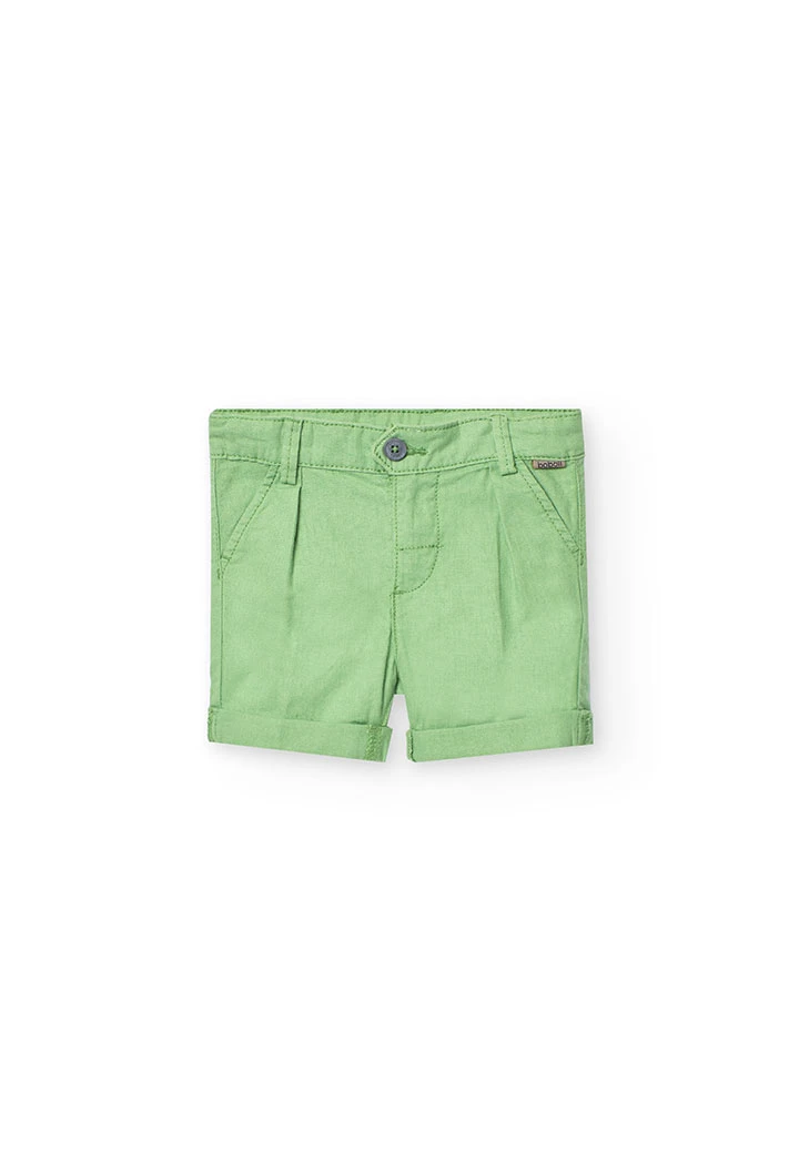 Bermuda di lino per bambino in colore verde