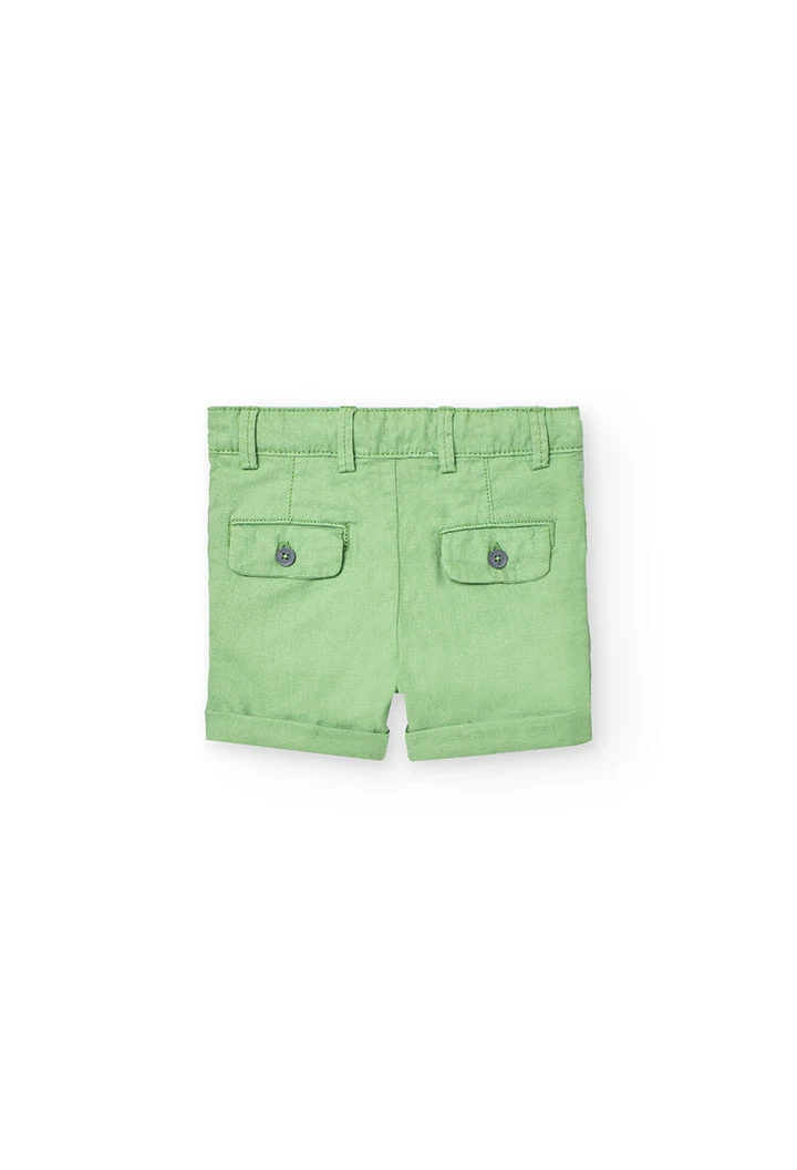 Bermuda di lino per bambino in colore verde