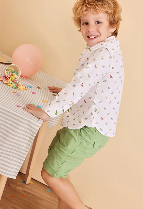 Leinen-Shorts für Babys in Grün