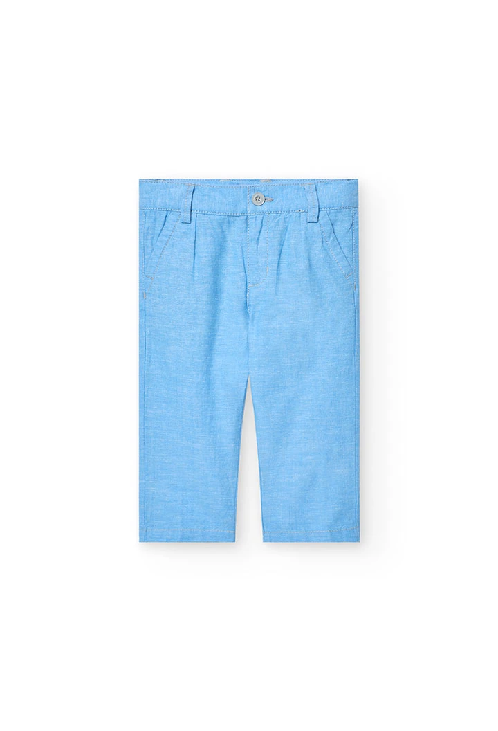 Pantalon en lin pour bébé garçon de couleur bleu ciel