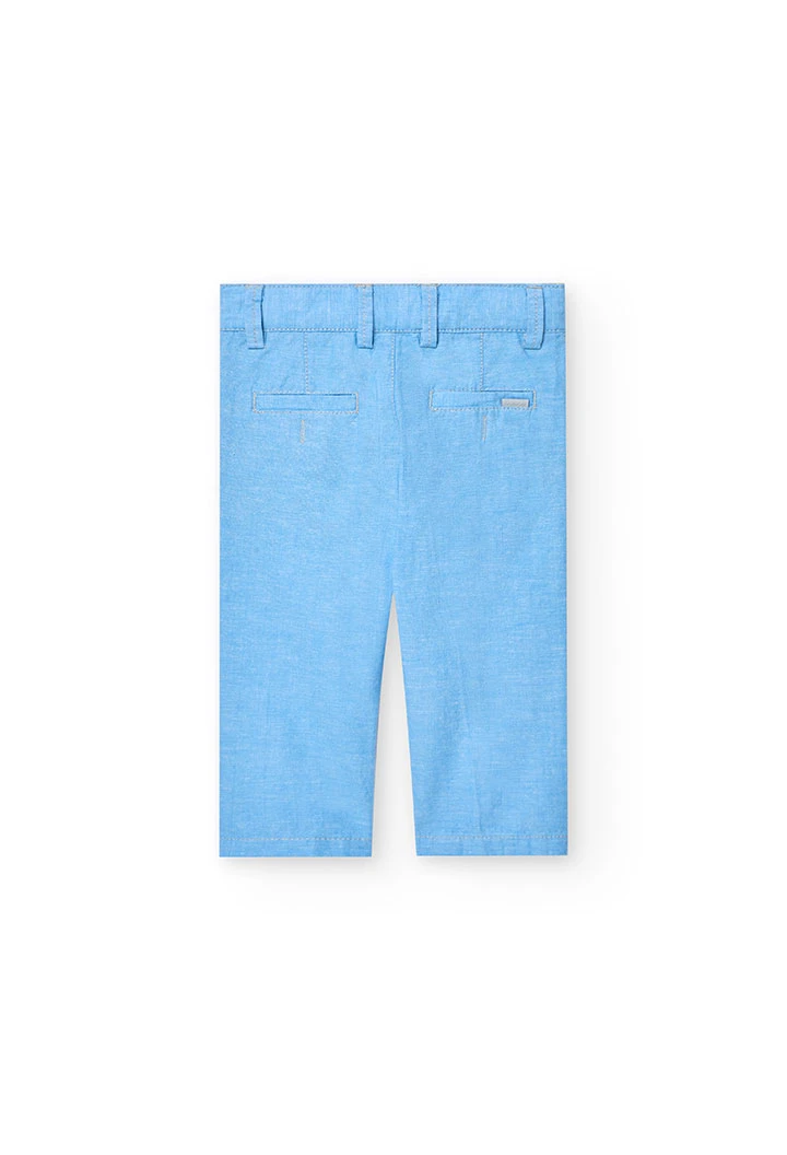 Pantalon en lin pour bébé garçon de couleur bleu ciel