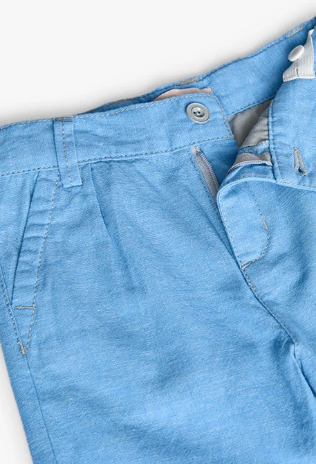 Pantalons de lli per a nadó nen en color blau cel celest