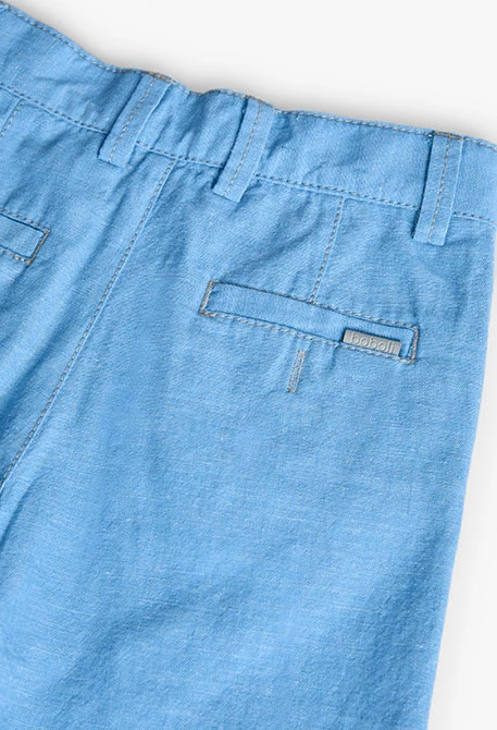 Pantalons de lli per a nadó nen en color blau cel celest