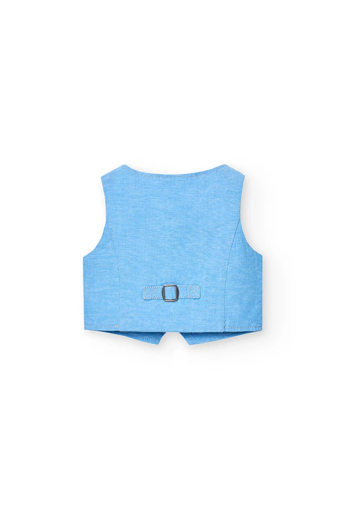 Baby boy linen waistcoat in sky blue colour