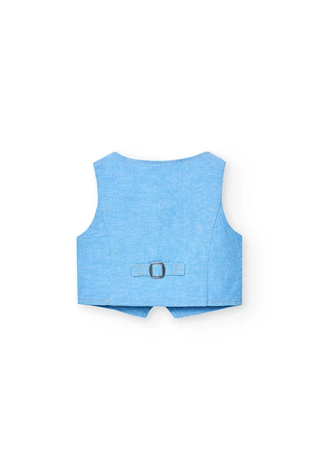 Gilet en lin pour bébé garçon de couleur bleu ciel
