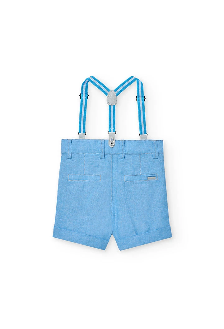 Bermudashorts aus Leinen für Kleinkind Jungen in Himmelblau
