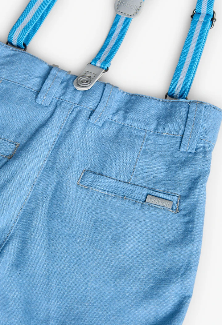 Bermudashorts aus Leinen für Kleinkind Jungen in Himmelblau