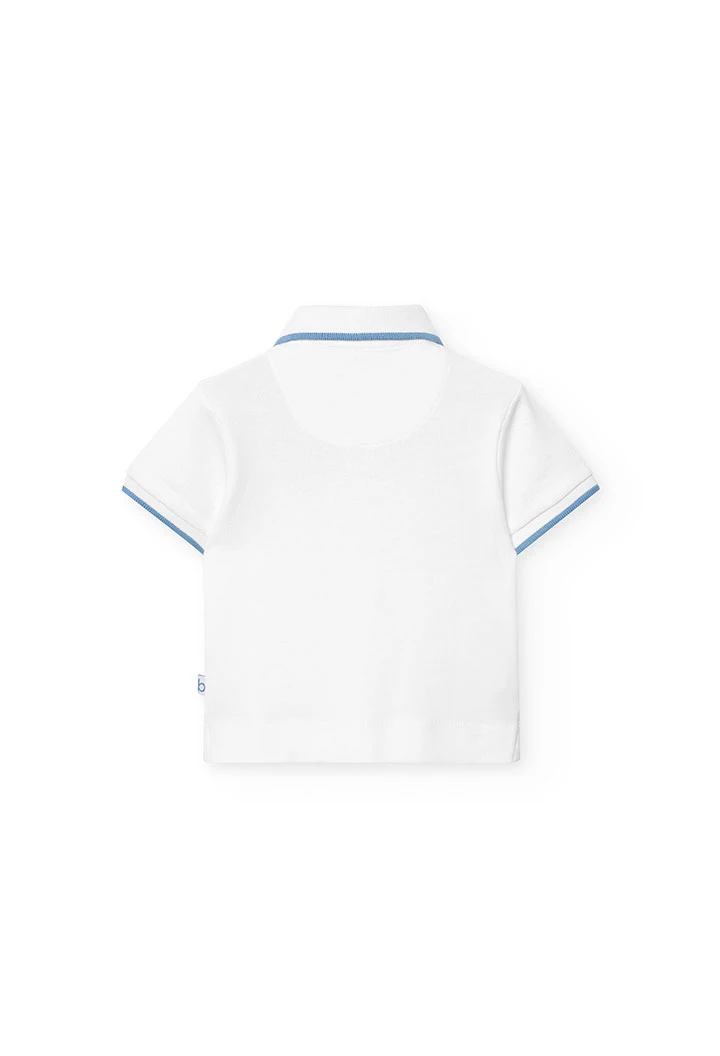 Polo piqué para bebé niño en color blanco