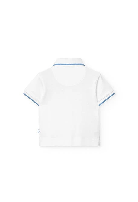 Polo piqué per bambino in colore bianco.