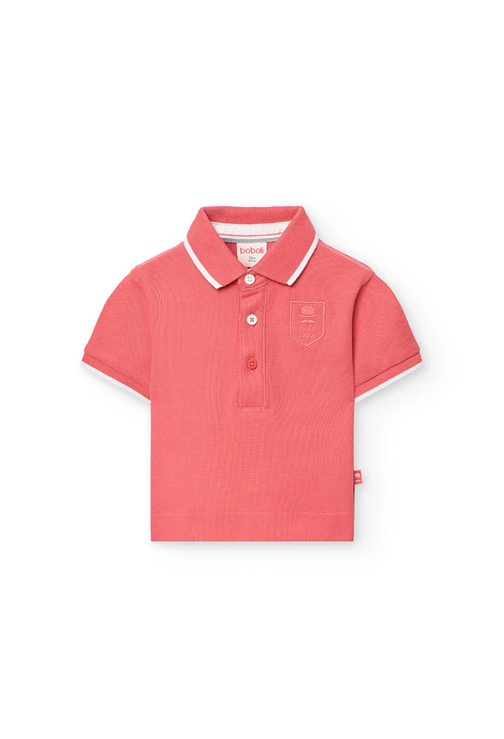 Polo in piqué per neonato di colore rosso