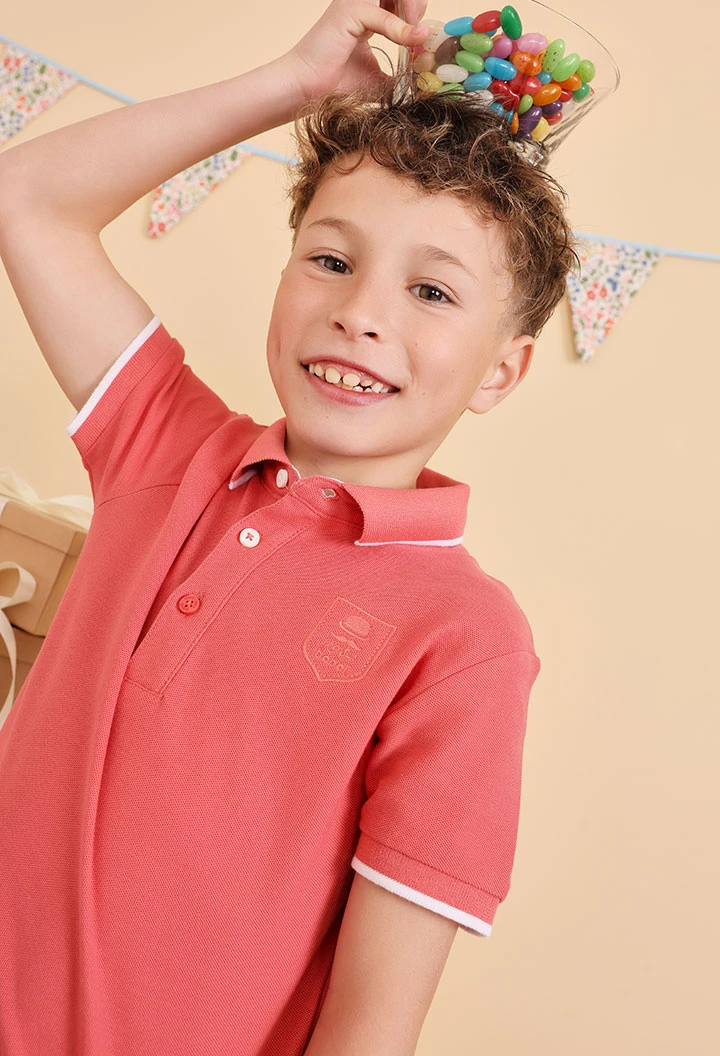 Polo piqué pour bébé garçon de couleur rouge