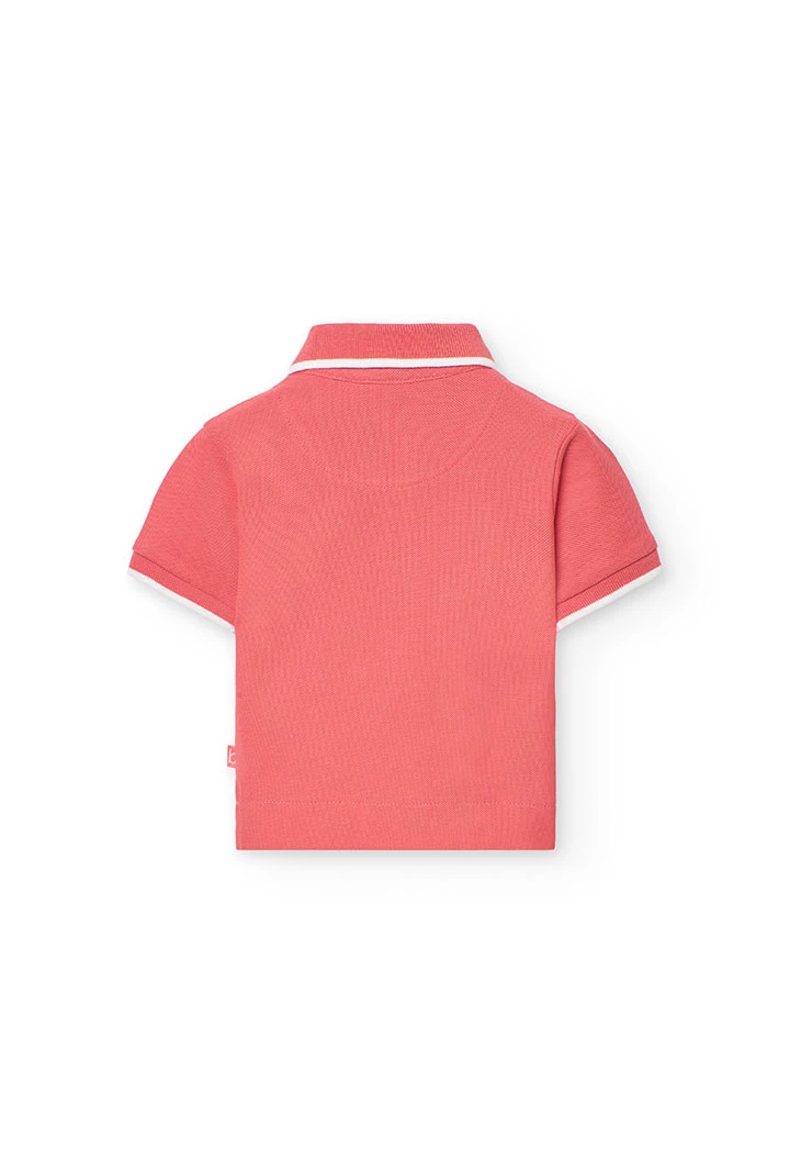 Polo in piqué per neonato di colore rosso