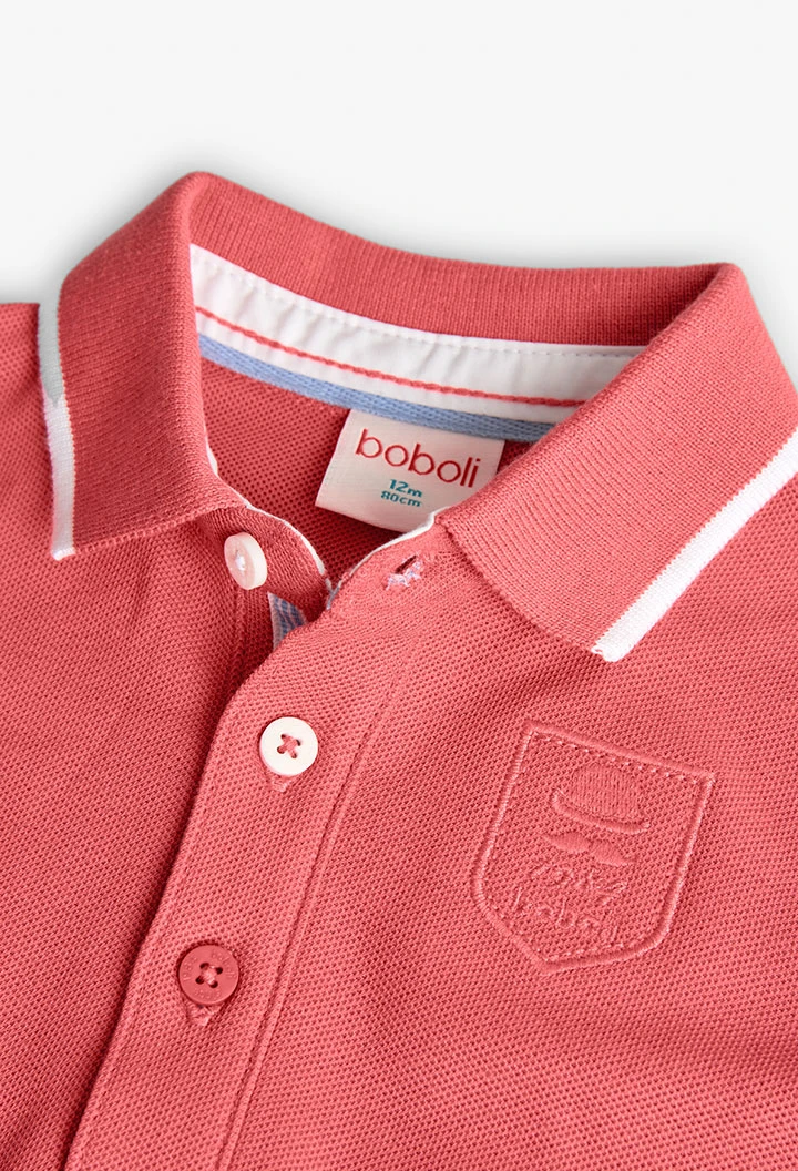 Polo in piqué per neonato di colore rosso