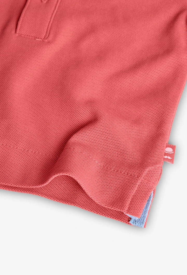 Polo in piqué per neonato di colore rosso