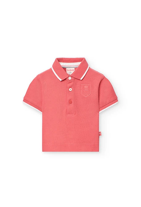Polo in piqué per neonato di colore rosso
