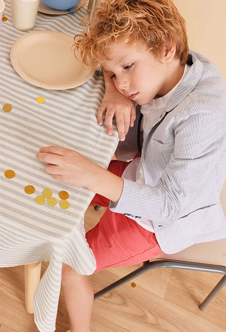 Blazer oxford pour bébé garçon à rayures bleues et grises