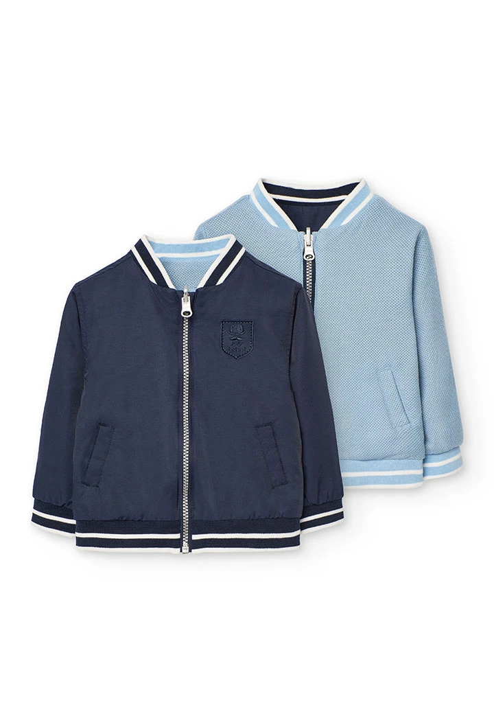 Giubbotto reversibile per bambino color blu navy.