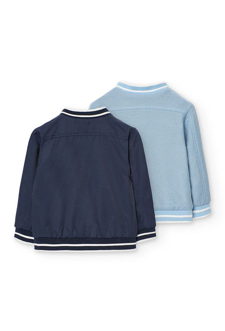 Giubbotto reversibile per bambino color blu navy.