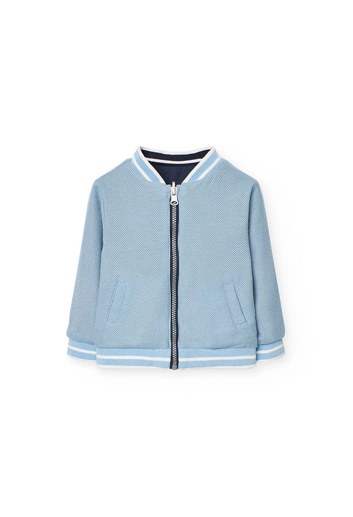 Giubbotto reversibile per bambino color blu navy.