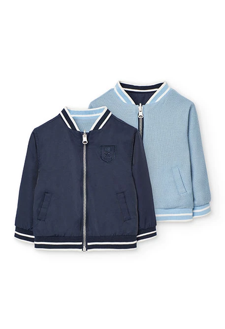 Giubbotto reversibile per bambino color blu navy.