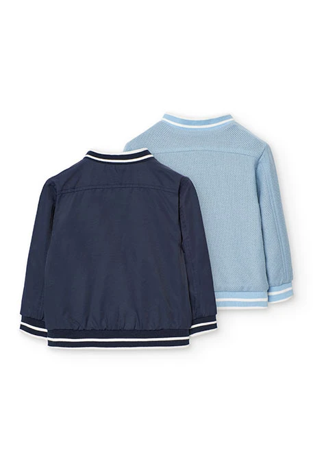 Giubbotto reversibile per bambino color blu navy.