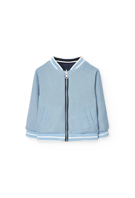 Reversible jacket for baby boy in navy blue