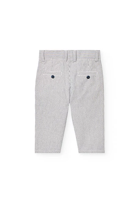 Oxford trousers for baby boy in grey and white stripes