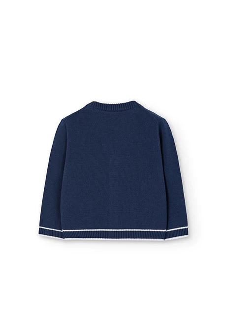Veste en tricot pour bébé garçon de couleur bleu marine