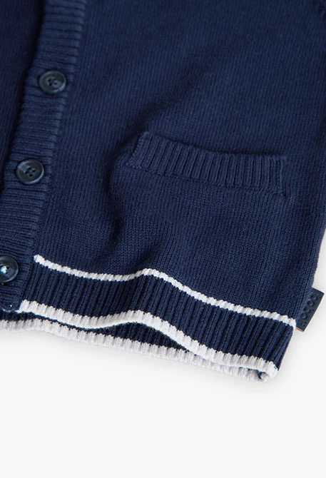Veste en tricot pour bébé garçon de couleur bleu marine
