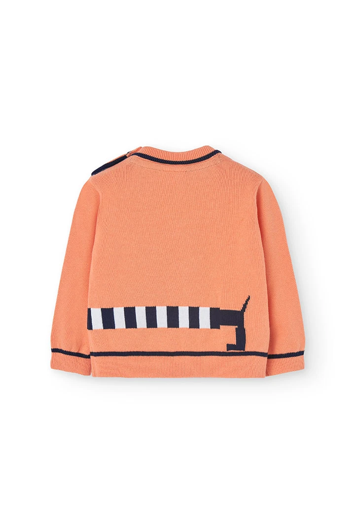 Pull en tricot pour bébé garçon de couleur orange