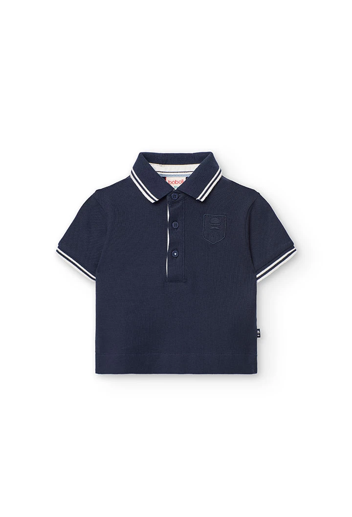 Polo piqué per bambino in colore blu navy