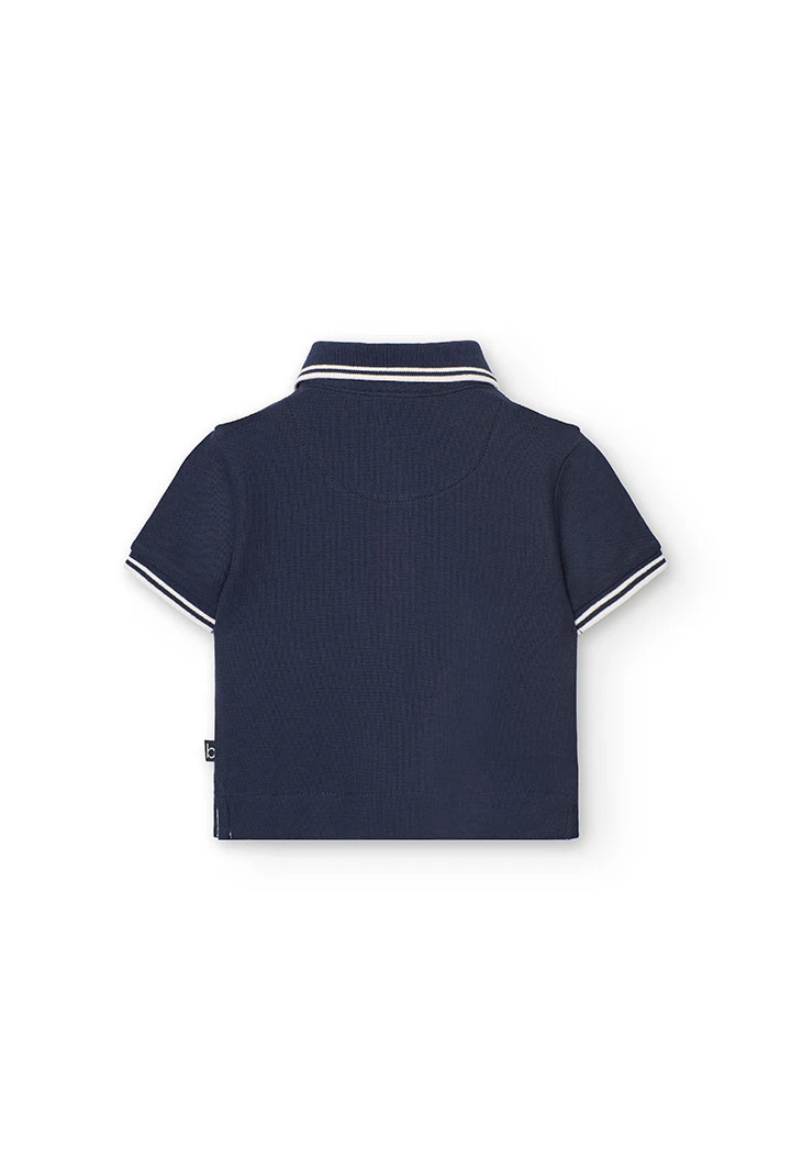 Polo piqué per bambino in colore blu navy