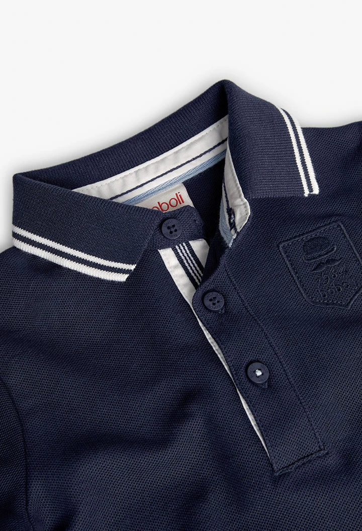 Polo piqué per bambino in colore blu navy
