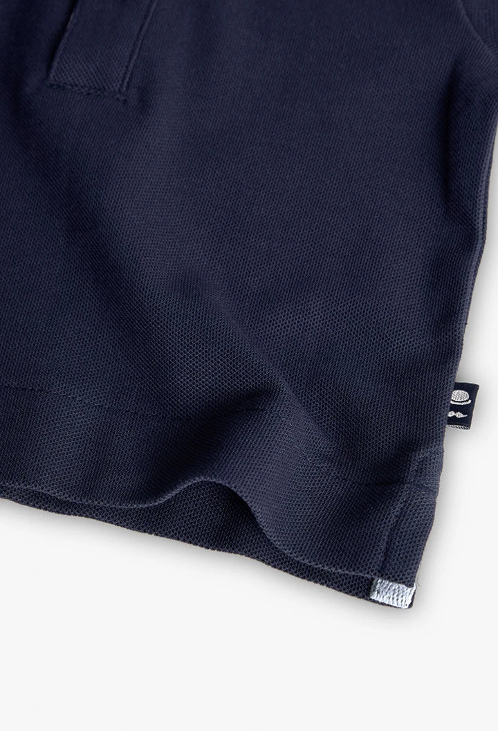 Polo piqué per bambino in colore blu navy
