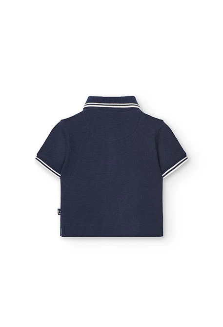 Baby-Poloshirt aus Piqué in Marineblau
