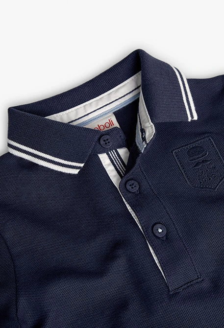 Polo piqué para bebé menino em azul-marinho