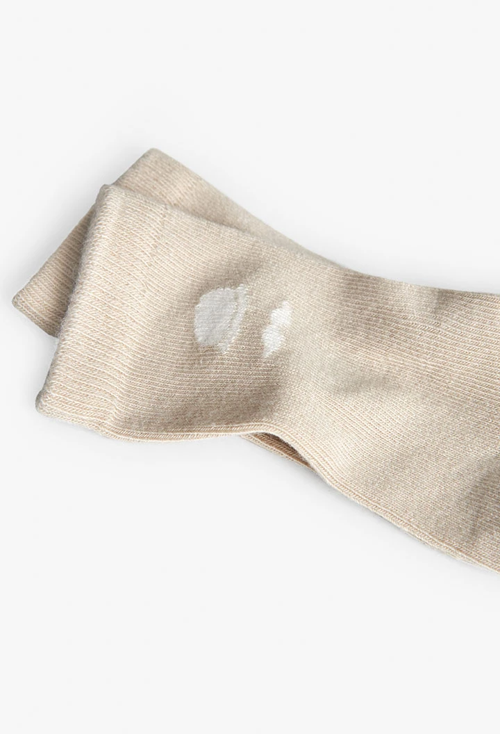 Pack of knitted socks for baby in beige colour