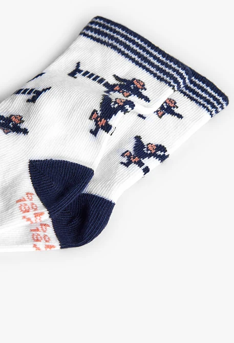 Paket aus Strick-Babysocken für in Beige