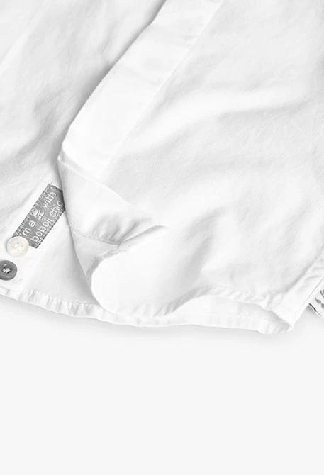 Camisa amb corbatí popelí blanc nadó