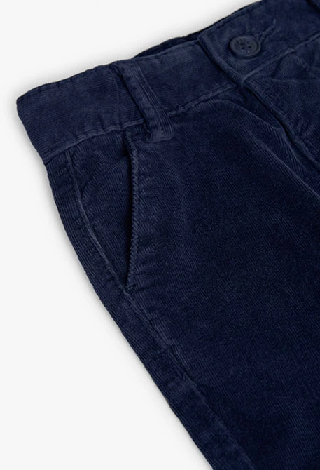 Pantaloni bambino microvelluto blu scuro