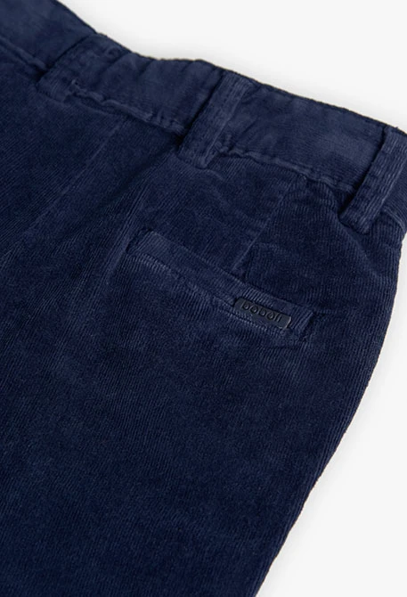 Navy blue micropatterned boy´s trousers