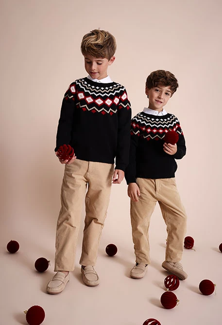 Pantaloni bambino microvelluto beige