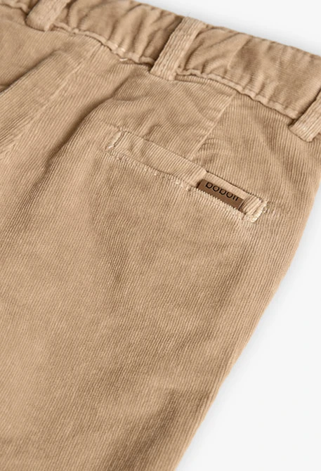 Beige Jungenhose aus Feincord