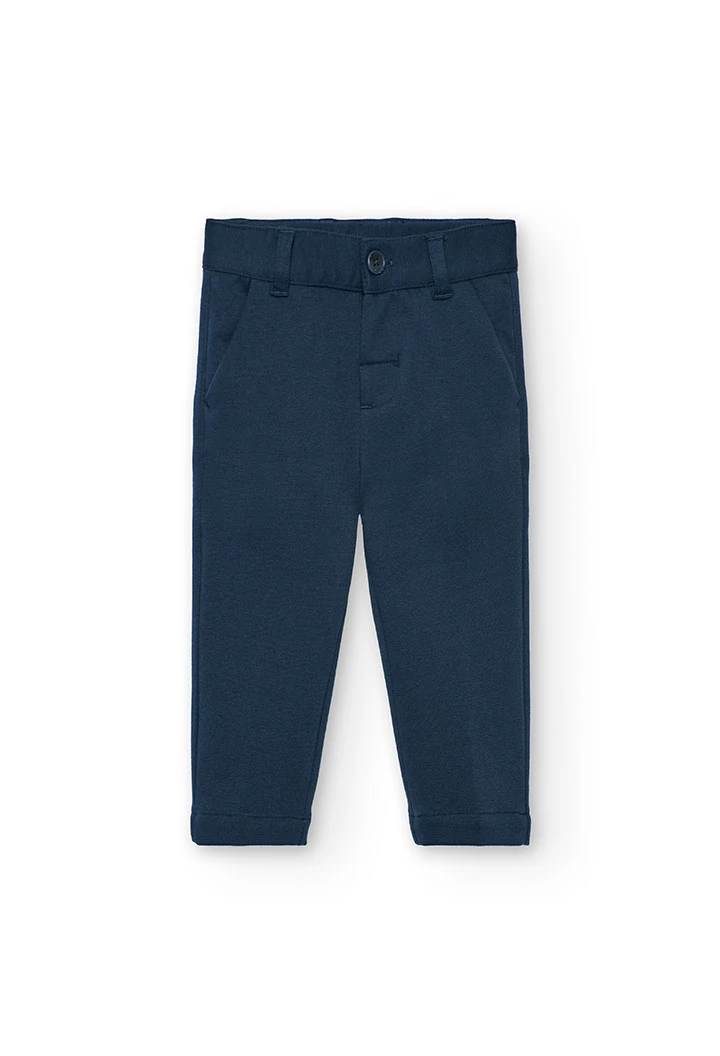 Navy blue knitted boy´s trousers