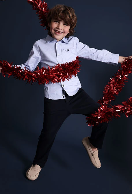 Navy blue knitted boy´s trousers