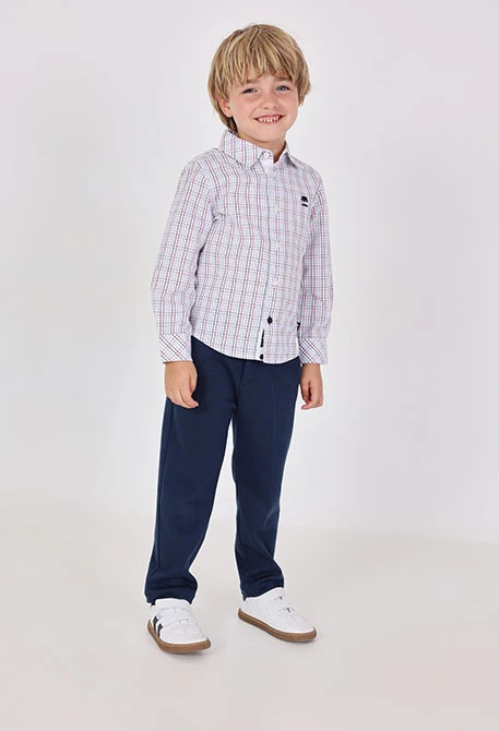 Pantalon garçon en tricot bleu marine